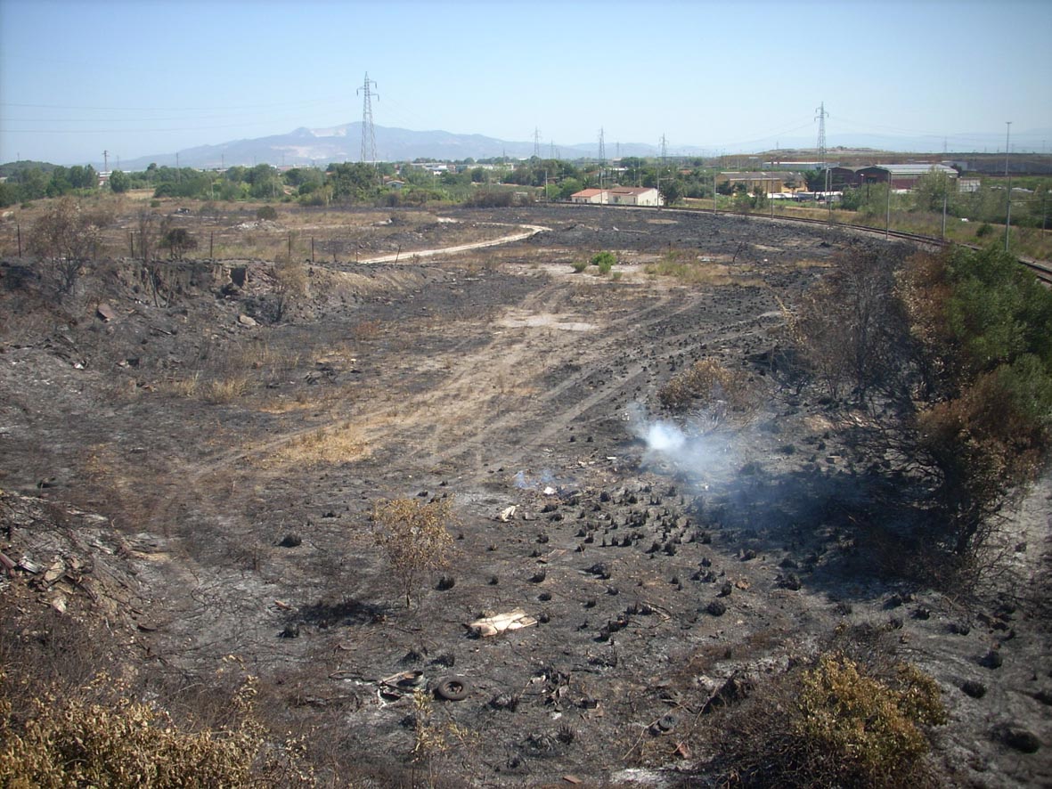 Incendio ai prati allagati di Fiorentina (Piombino - LI)